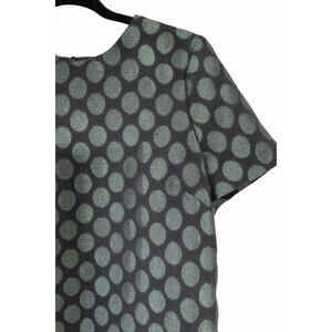 Boden WA456 Polka Dot Jacquard Top UK14 US10 Green Black Mod Chic Short Sleeve